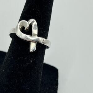 Tiffany & Co Paloma Picasso Loving Heart Ring Sterling Silver Size 5